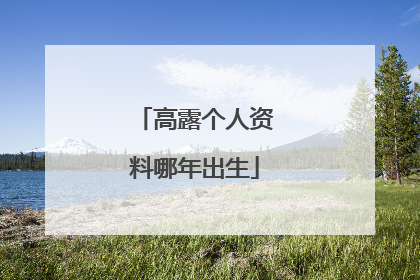 高露个人资料哪年出生