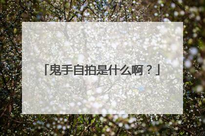 鬼手自拍是什么啊？