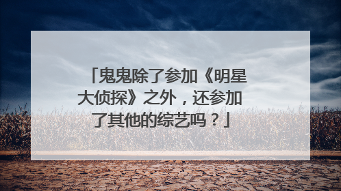 鬼鬼除了参加《明星大侦探》之外，还参加了其他的综艺吗？