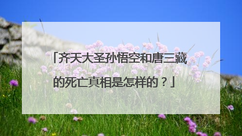 齐天大圣孙悟空和唐三藏的死亡真相是怎样的？