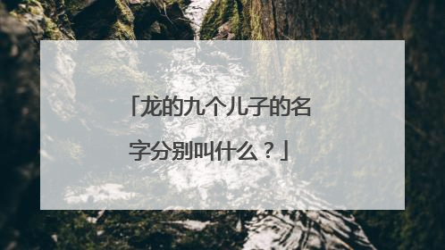 龙的九个儿子的名字分别叫什么?