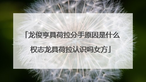 龙俊亨具荷拉分手原因是什么 权志龙具荷拉认识吗女方