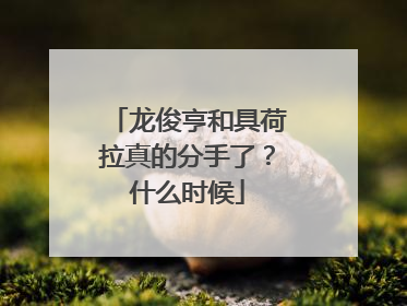 龙俊亨和具荷拉真的分手了？什么时候