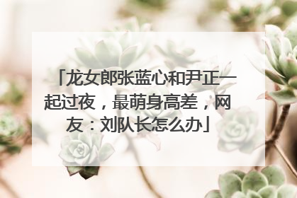 龙女郎张蓝心和尹正一起过夜，最萌身高差，网友：刘队长怎么办