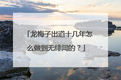 龙梅子出道十几年怎么做到无绯闻的?