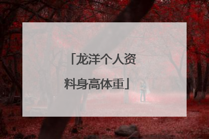 龙洋个人资料身高体重
