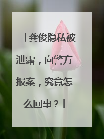 龚俊隐私被泄露，向警方报案，究竟怎么回事？