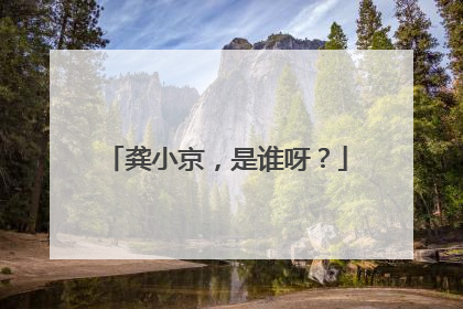 龚小京,是谁呀?