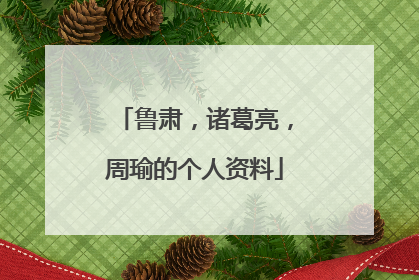 鲁肃,诸葛亮,周瑜的个人资料