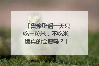 鲁豫辟谣一天只吃三粒米，不吃米饭真的会瘦吗？