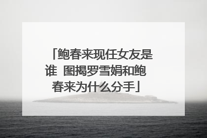 鲍春来现任女友是谁 图揭罗雪娟和鲍春来为什么分手