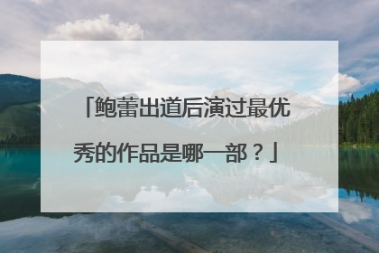 鲍蕾出道后演过最优秀的作品是哪一部?
