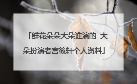 鲜花朵朵大朵谁演的 大朵扮演者宫筱轩个人资料