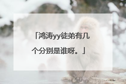 鸿涛yy徒弟有几个分别是谁呀。