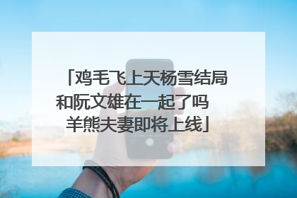 鸡毛飞上天杨雪结局和阮文雄在一起了吗 羊熊夫妻即将上线