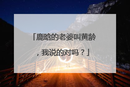 鹿晗的老婆叫黄龄,我说的对吗?