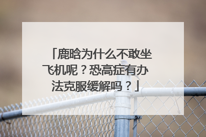 鹿晗为什么不敢坐飞机呢?恐高症有办法克服缓解吗?