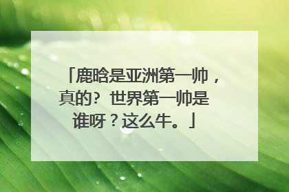 鹿晗是亚洲第一帅，真的? 世界第一帅是谁呀？这么牛。