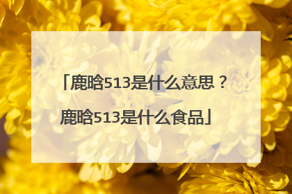 鹿晗513是什么意思？鹿晗513是什么食品