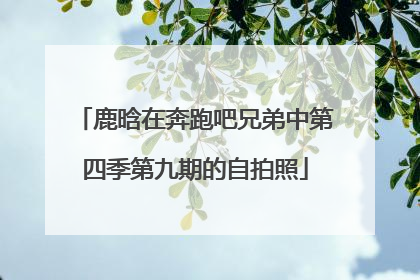 鹿晗在奔跑吧兄弟中第四季第九期的自拍照