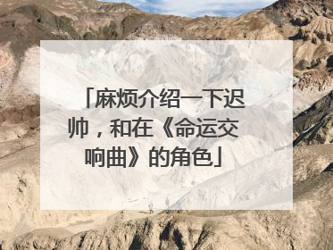 麻烦介绍一下迟帅，和在《命运交响曲》的角色