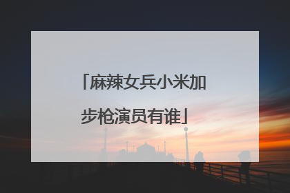 麻辣女兵小米加步枪演员有谁