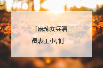 麻辣女兵演员表王小帅