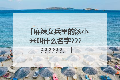 麻辣女兵里的汤小米叫什么名字?????????、