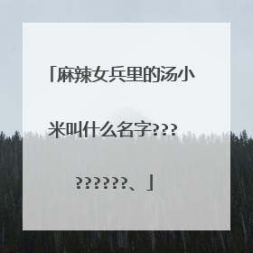 麻辣女兵里的汤小米叫什么名字?????????、