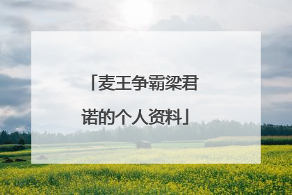 麦王争霸梁君诺的个人资料