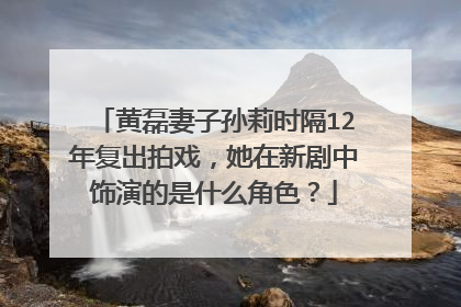 黄磊妻子孙莉时隔12年复出拍戏,她在新剧中饰演的是什么角色?