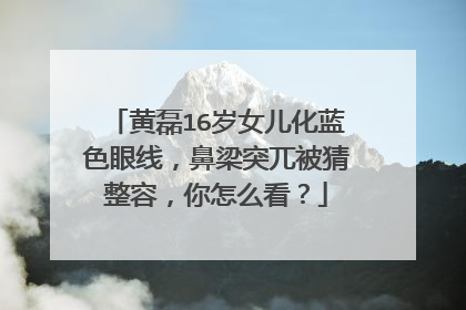 黄磊16岁女儿化蓝色眼线,鼻梁突兀被猜整容,你怎么看?