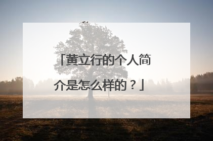 黄立行的个人简介是怎么样的？