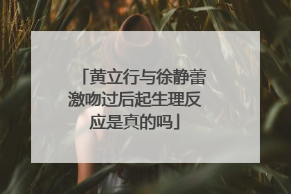 黄立行与徐静蕾激吻过后起生理反应是真的吗