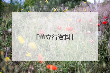 黄立行资料