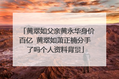 黄翠如父亲黄永华身价百亿 黄翠如萧正楠分手了吗个人资料背景