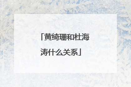 黄绮珊和杜海涛什么关系