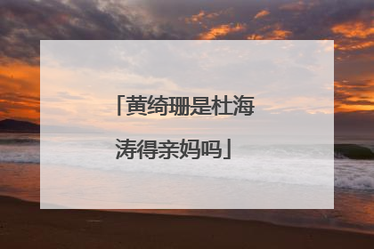 黄绮珊是杜海涛得亲妈吗