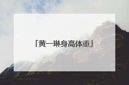 黄一琳身高体重