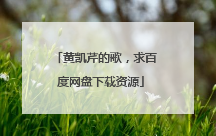 黄凯芹的歌，求百度网盘下载资源