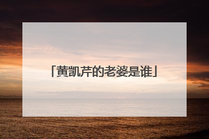 黄凯芹的老婆是谁