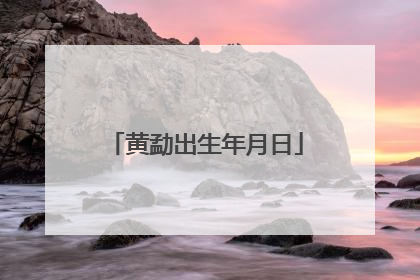 黄勐出生年月日