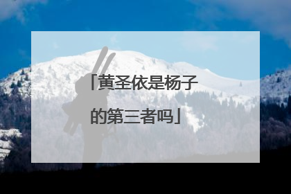 黄圣依是杨子的第三者吗