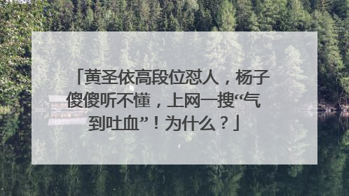 黄圣依高段位怼人,杨子傻傻听不懂,上网一搜“气到吐血”!为什么?