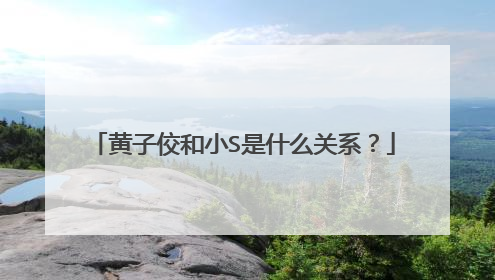 黄子佼和小S是什么关系？