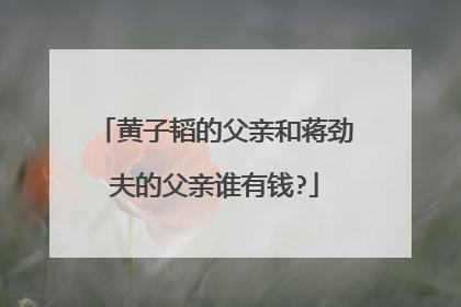 黄子韬的父亲和蒋劲夫的父亲谁有钱?