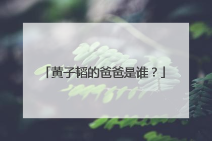 黄子韬的爸爸是谁?