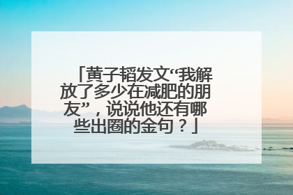 黄子韬发文“我解放了多少在减肥的朋友”，说说他还有哪些出圈的金句？