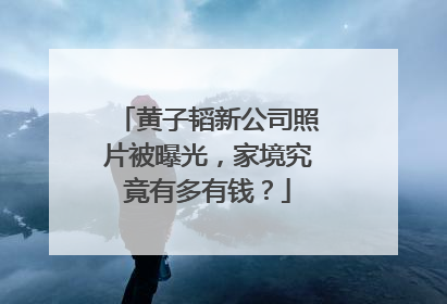 黄子韬新公司照片被曝光,家境究竟有多有钱?