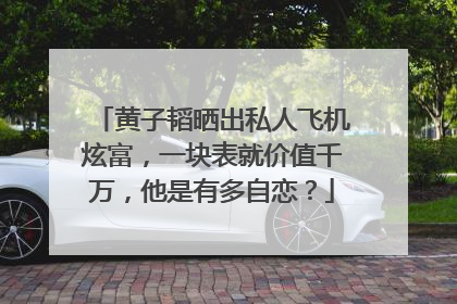 黄子韬晒出私人飞机炫富，一块表就价值千万，他是有多自恋？